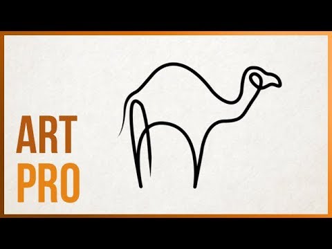 480x360 how to draw a camel with a single line stroke - Camel Line Drawing