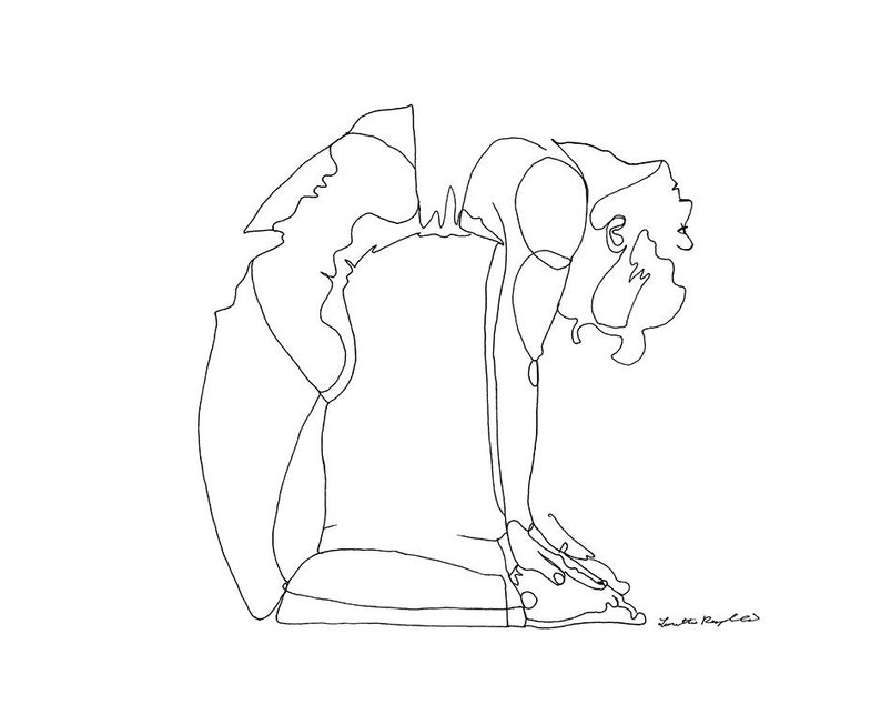 794x635 Yoga Line Drawing Camel Pose Ustrasana Etsy - Camel Line Drawing