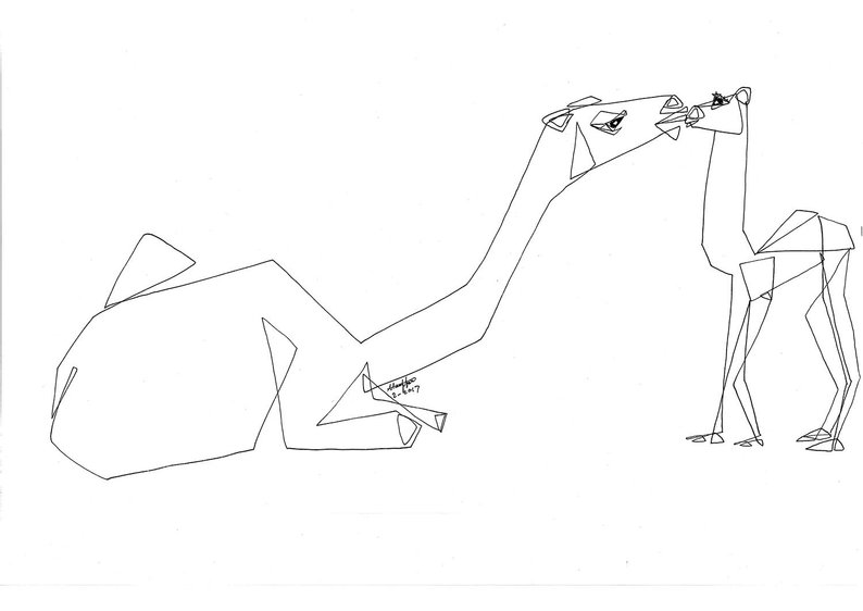 794x562 baby camel desert mother camel and baby middle east line etsy - Camel Line Drawing