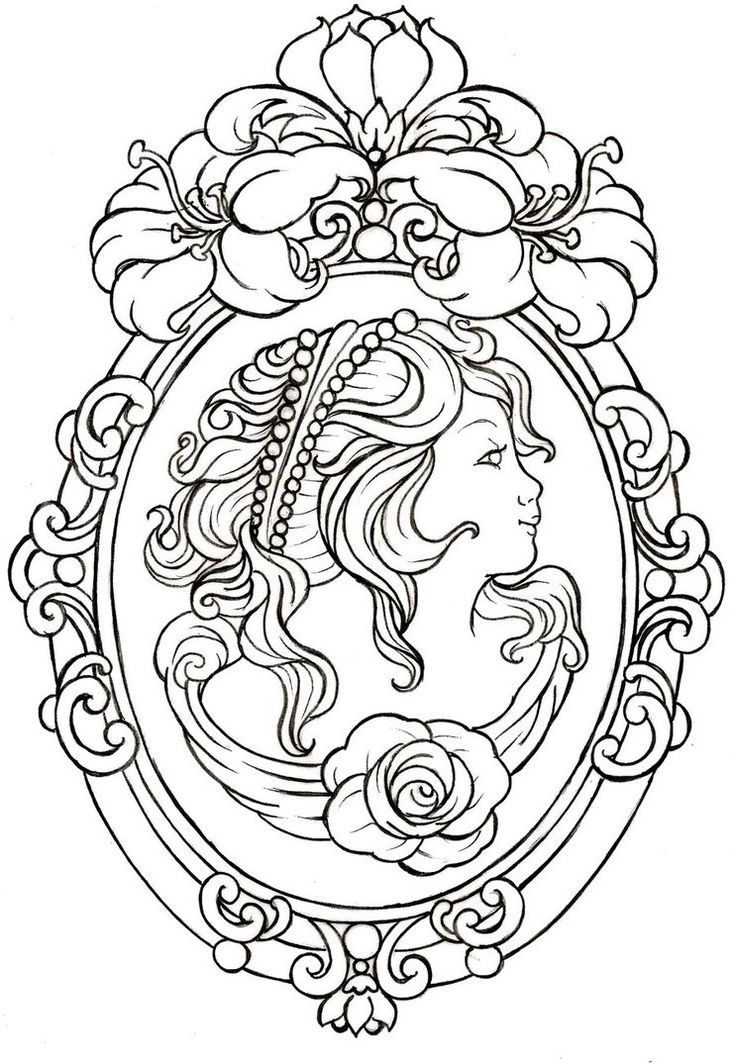 736x1064 Cameo Tattoo - Cameo Drawing