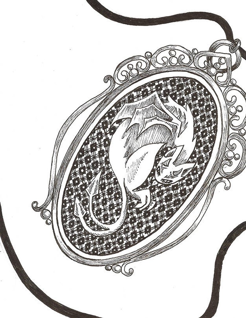 794x1028 Demon Baby Cameo Mini Original Drawing Etsy - Cameo Drawing