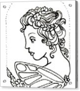 163x186 Fairy Cameo Drawing - Cameo Drawing