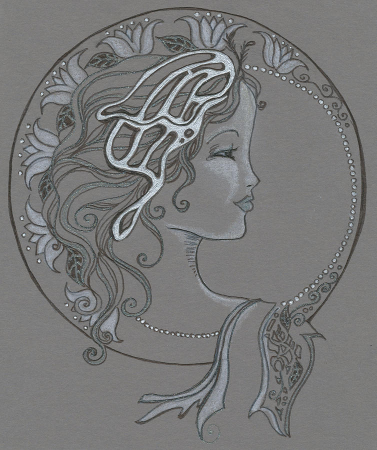 754x900 Fairy Princess Cameo Drawing - Cameo Drawing