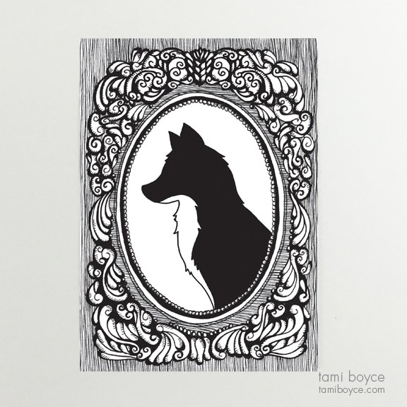 576x576 Fox Silhouette, Cameo Series - Cameo Drawing