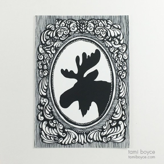 576x576 Moose Silhouette, Cameo Series - Cameo Drawing