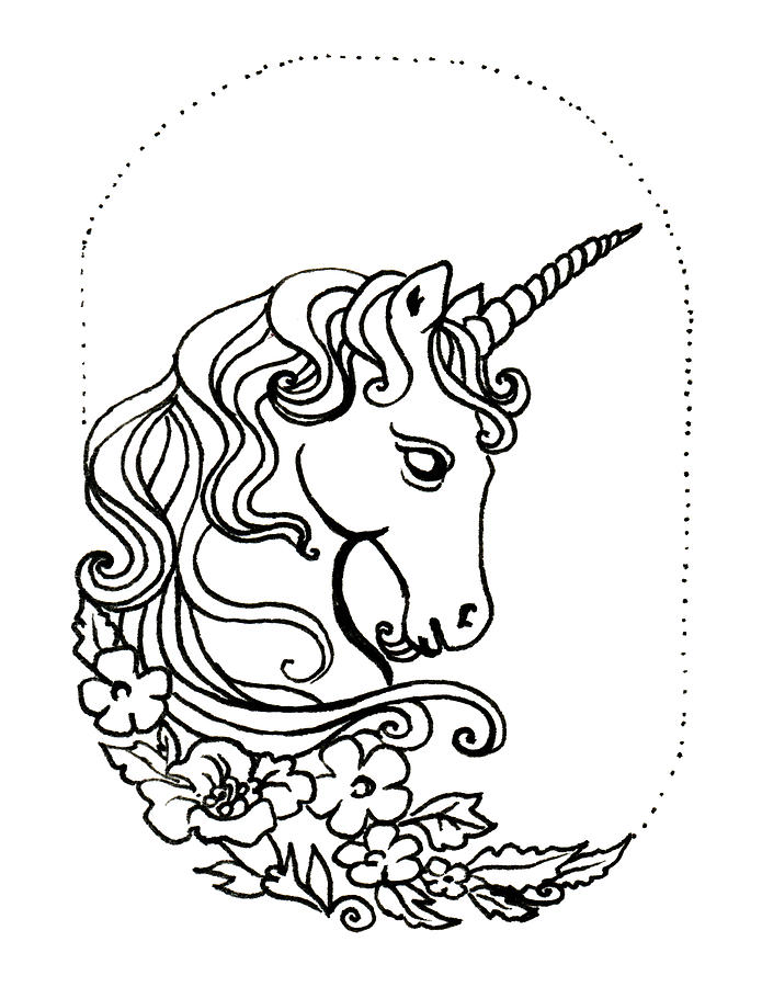 695x900 Unicorn Cameo Drawing - Cameo Drawing