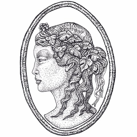 480x480 Cameo Print Of An Original Pen Drawing Size X - Cameo Drawing