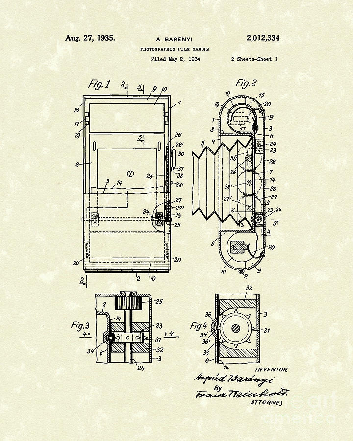 720x900 film camera patent art drawing - Camera Film Drawing