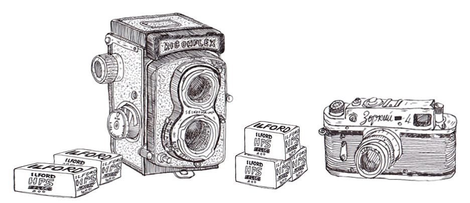 936x404 Camera Drawing Sketch For Free Download - Camera Film Drawing