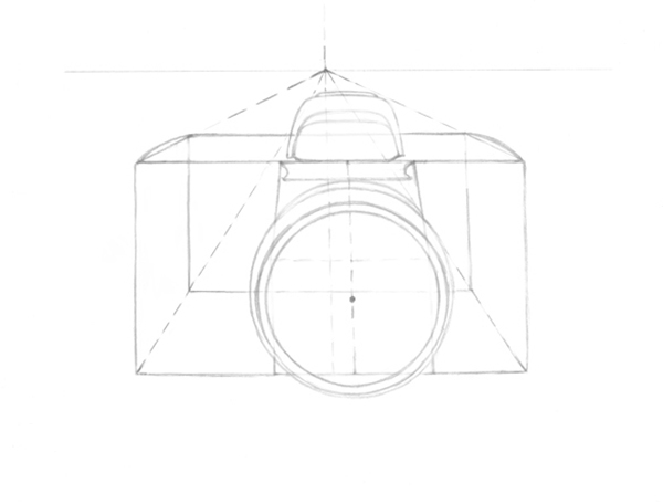 600x456 How To Draw A Vintage Camera With Sepia Ink Liners On Toned Paper - Camera Flash Drawing