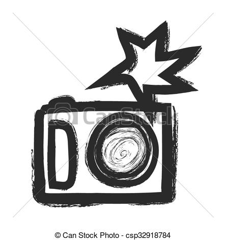 444x470 Photo Camera Icon And Flash Light, Vector Illustration - Camera Flash Drawing