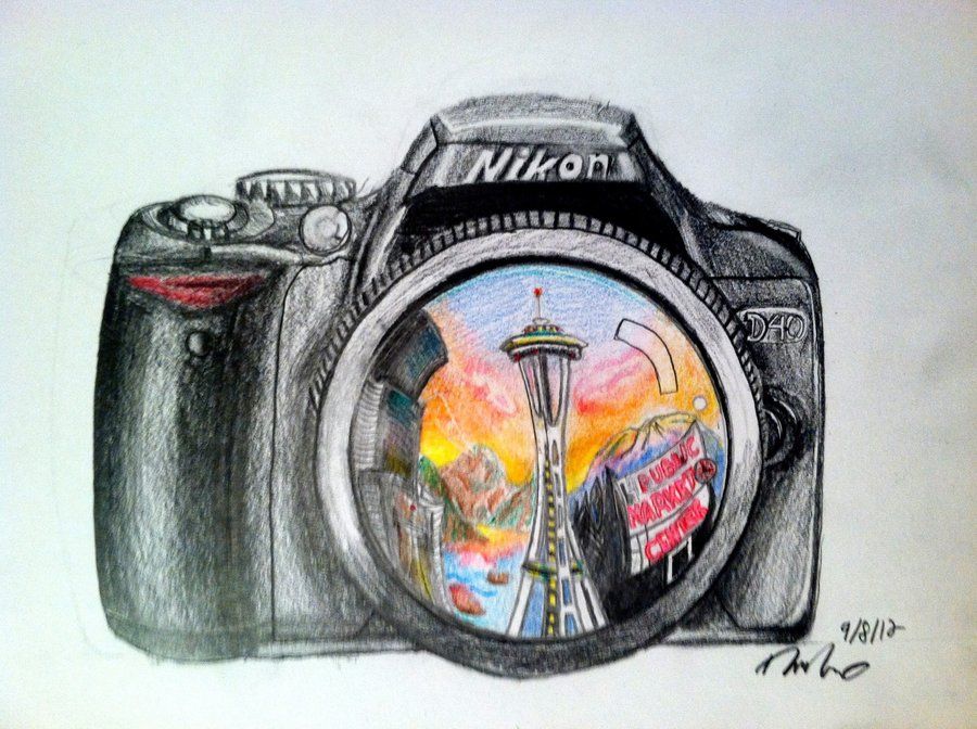 900x672 read complete unique camera tattoo design - Camera Lens Drawing