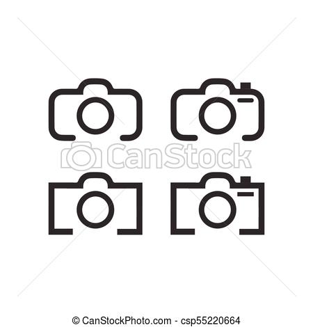 450x470 Camera Icons Line Art Silhouette Pack - Camera Line Drawing