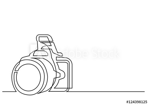 500x354 Continuous Line Drawing Of Photo Camera - Camera Line Drawing