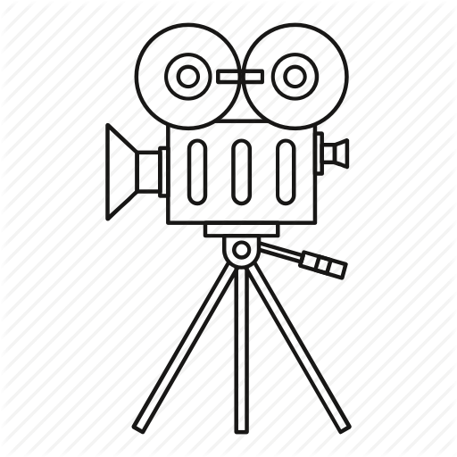 512x512 Drawing Movie Outline Transparent Png Clipart Free Download - Camera Outline Drawing