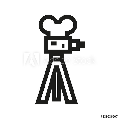 500x500 Film Camera Linear Icon Thin Line Illustration Vector Isolated - Camera Outline Drawing