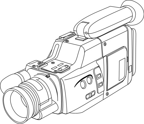 500x429 Outline Drawing Of A Video Camera Technology - Camera Outline Drawing
