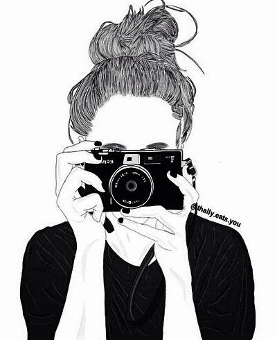 400x490 Photographer Girl Outlines Tumblr Outliner Art Tumblr Outline - Camera Outline Drawing