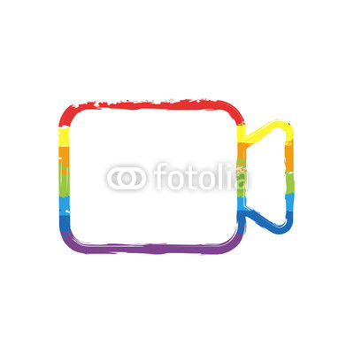 400x400 video camera icon linear, thin outline drawing sign with lgbt - Camera Outline Drawing