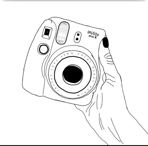 500x494 Polaroid Tumblr Outline Drawing Shared - Camera Outline Drawing