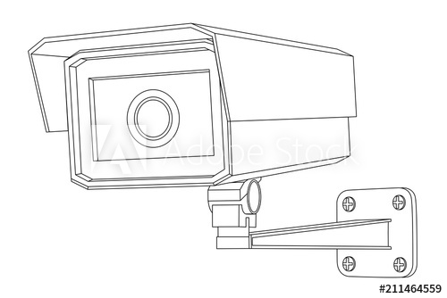 500x334 Cctv Security Camera Outline Drawing - Camera Outline Drawing
