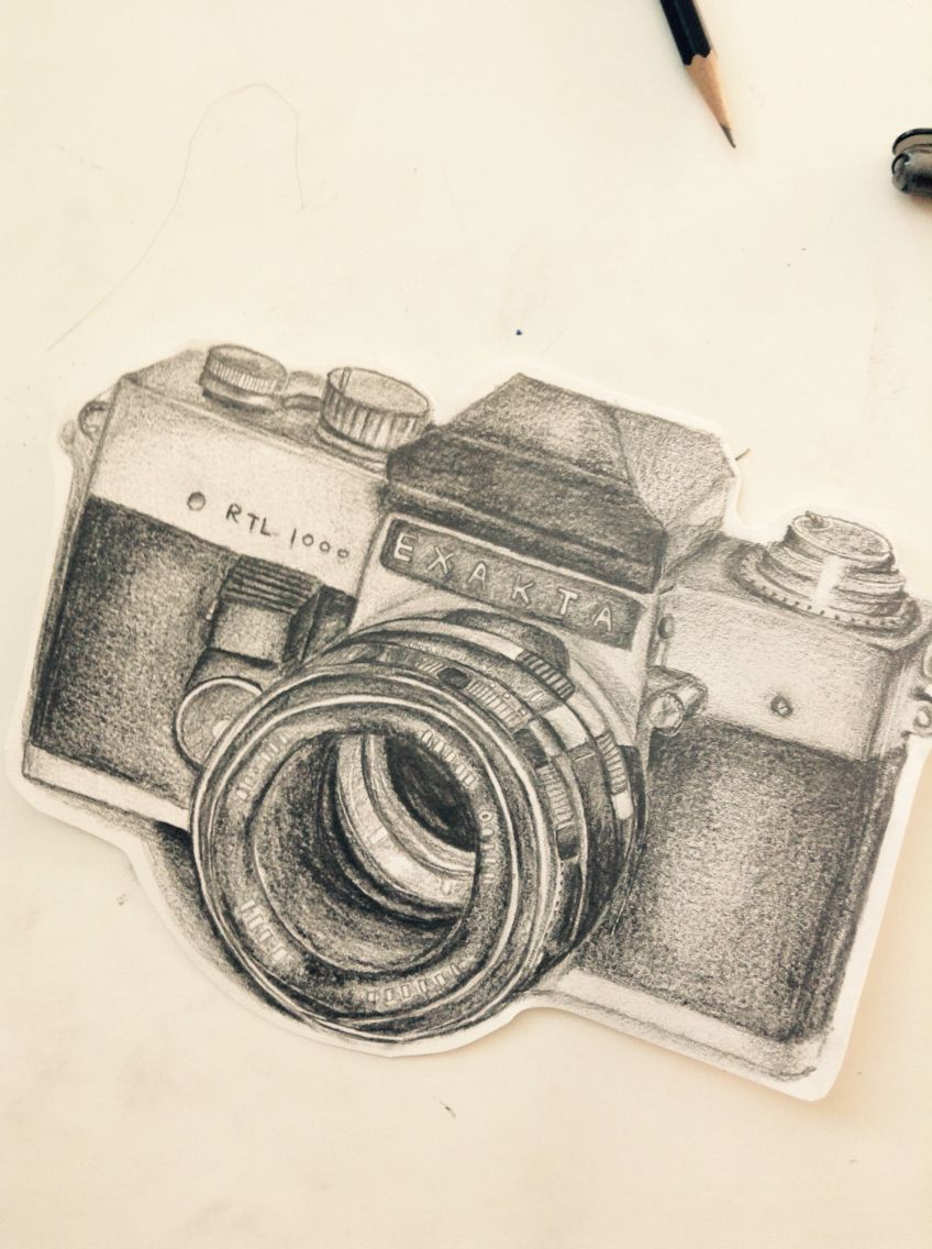 848x1136 Pencil Drawing Camera Art - Camera Pencil Drawing