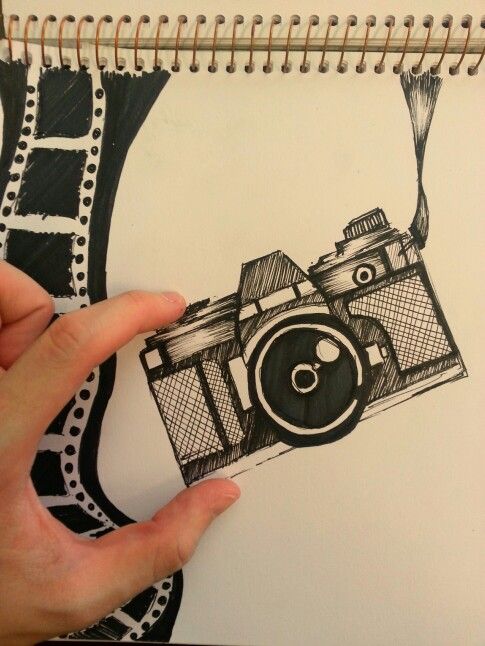 485x646 vintage camera drawing of a lomography cam marker work love - Camera Pencil Drawing