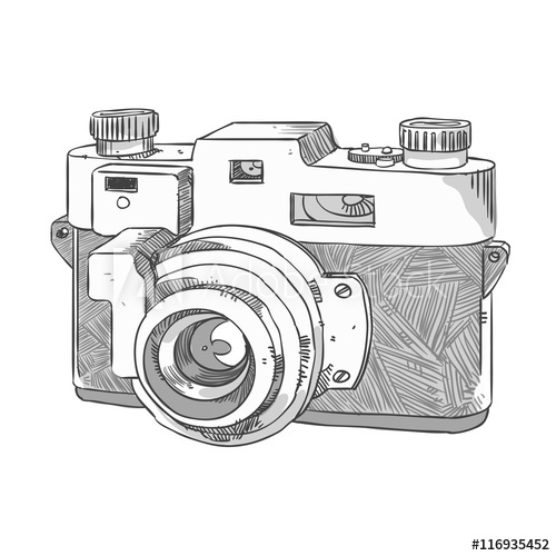 500x500 Camera Freehand Sketch - Camera Pencil Drawing
