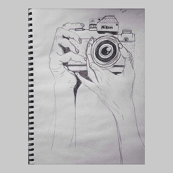 600x600 Camera Drawings - Camera Pencil Drawing