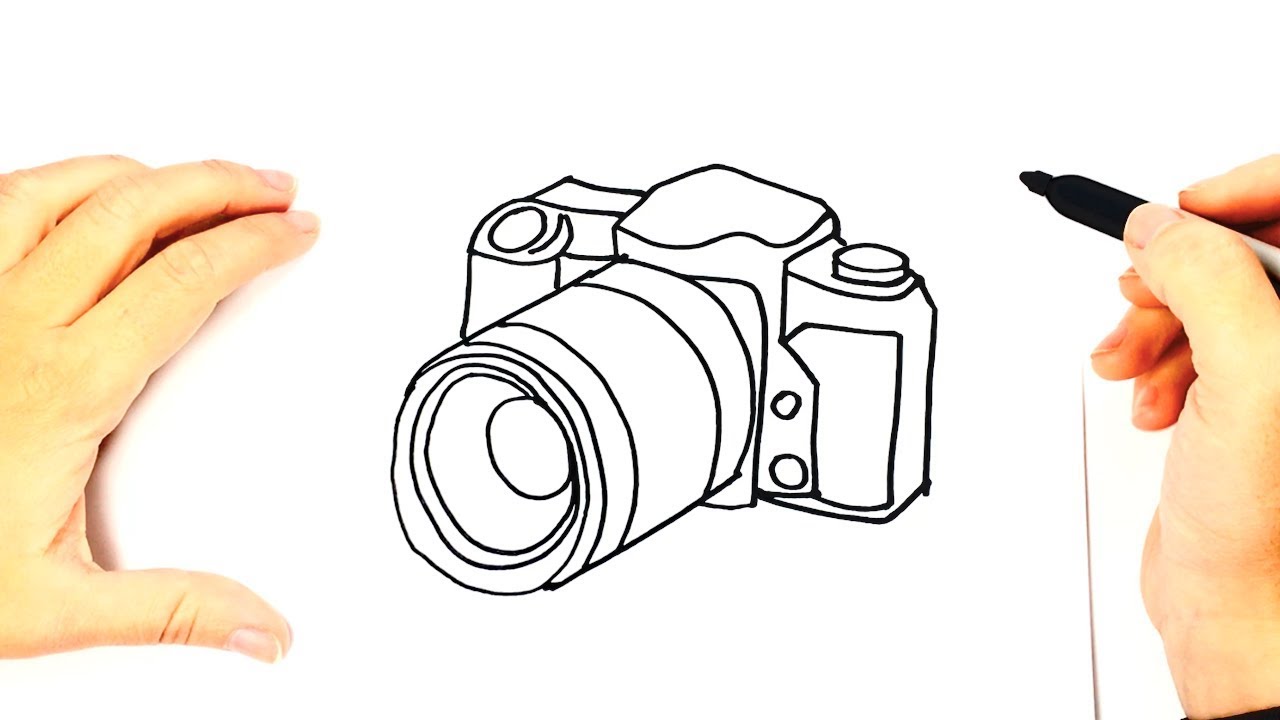 1280x720 How To Draw A Photo Camera Step - Camera Picture Drawing