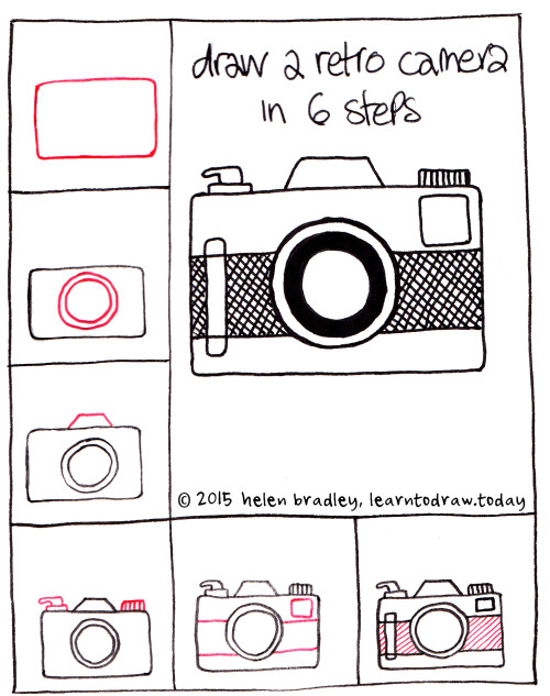 500x633 Learn To Draw A Retro Style Camera In Steps Learn To Draw - Camera Picture Drawing