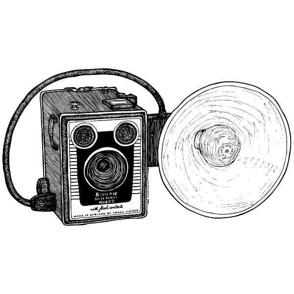 600x600 Vintage Old Brownie Camera Drawing - Camera Picture Drawing