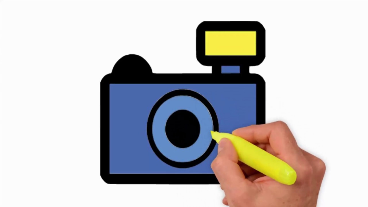 1280x720 Coloring Pages Camera Drawing Simple - Camera Simple Drawing