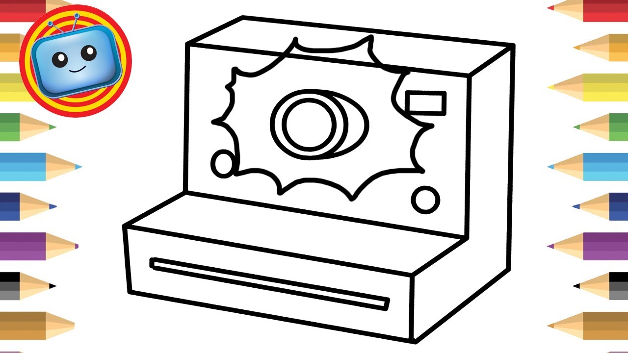 1280x720 How To Draw A Polaroid Camera Coloring Book Simple Drawing Game - Camera Simple Drawing
