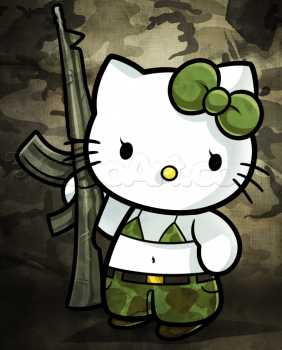 282x350 how to draw camo hello kitty, step - Camo Drawing