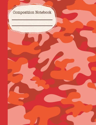 311x406 Camouflage Red Composition Notebook - Camouflage Drawing
