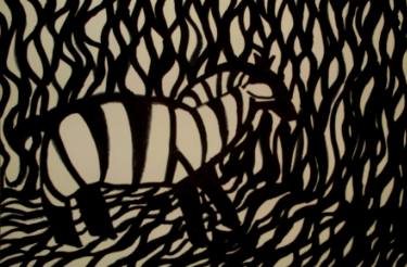 375x246 Zebra In Camouflage Drawing - Camouflage Drawing