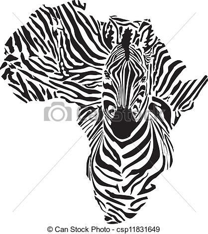 418x470 africa in a zebra camouflage black continent in a zebras camouflage - Camouflage Drawing