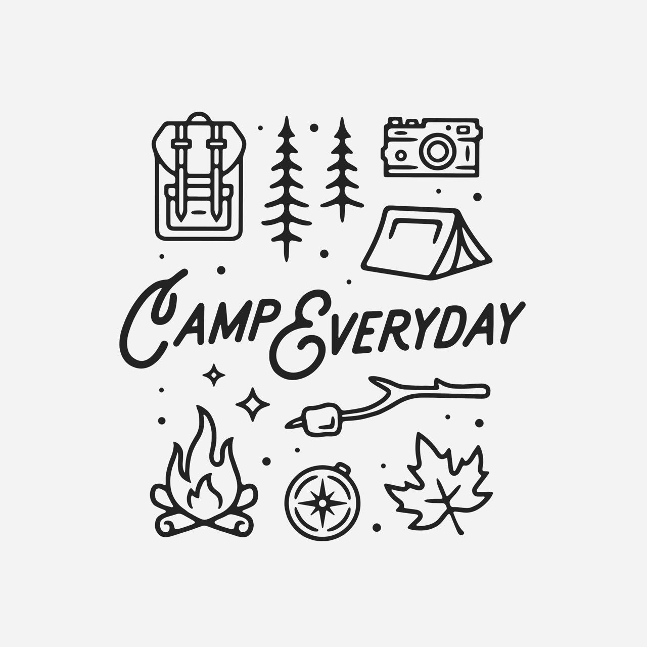 1280x1280 shop camp everyday for more! - Camp Drawing