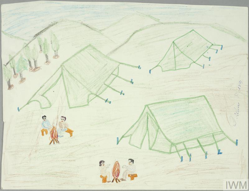 800x613 child's drawing of a refugee camp imperial war museums - Camp Drawing