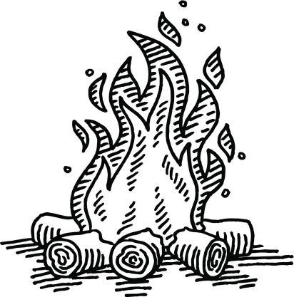 412x417 camp fire drawing art drawings know how in drawings, fire - Camp Drawing