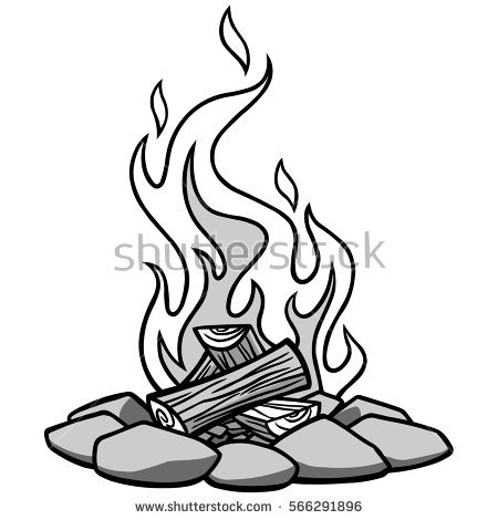 450x470 drawn campfire - Campfire Drawing