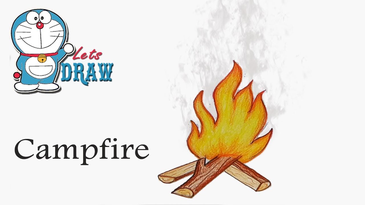 1280x720 how to draw campfire step - Campfire Drawing