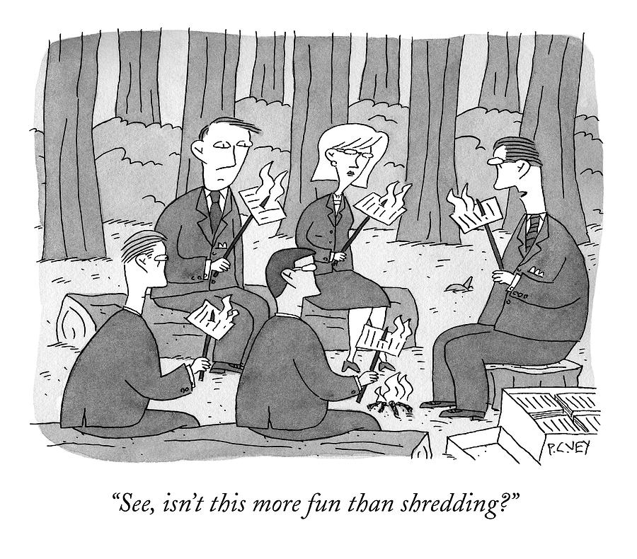 900x790 several business people sit around a campfire drawing - Campfire Drawing