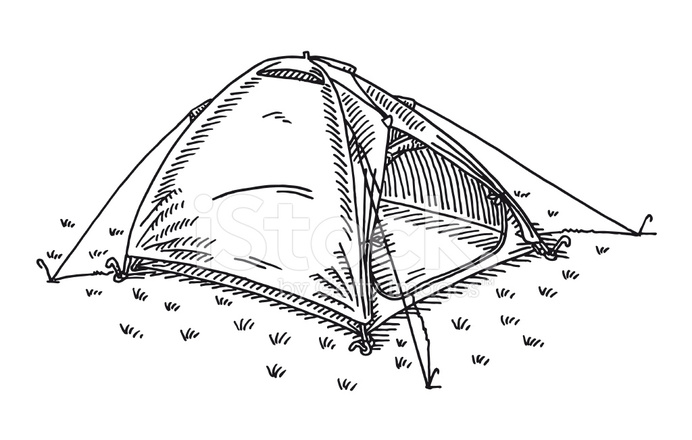 692x440 camping tent drawing stock vector - Camping Drawing