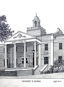 222x300 university of georgia drawing - Campus Drawing