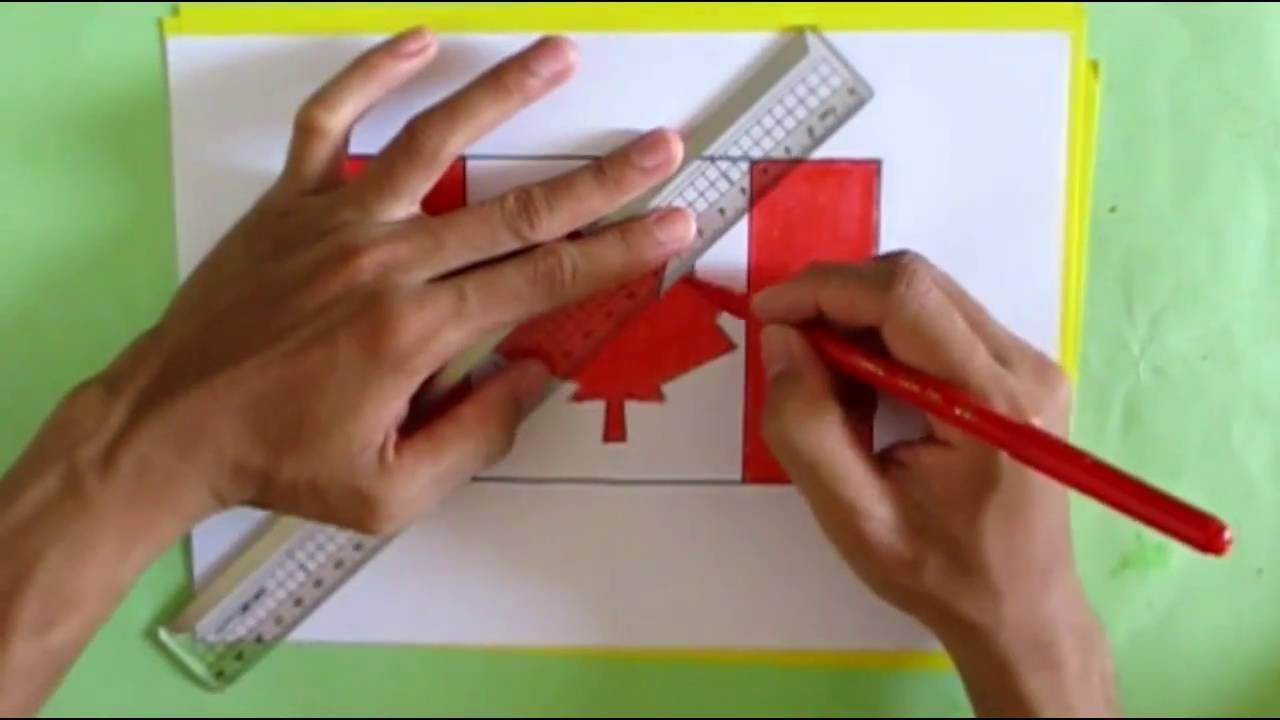 1280x720 How To Draw Canadian Flag Pencil Drawing - Canada Flag Drawing
