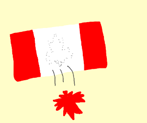 300x250 maple leaf falls off canada flag - Canada Flag Drawing