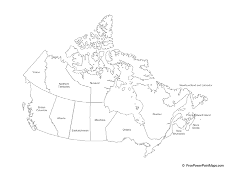 460x345 map of canada with provinces - Canada Map Drawing