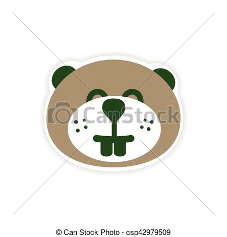 450x470 paper sticker canadian beaver on white background vector clipart - Canadian Beaver Drawing